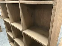 2x boekenkast 12 vakken teak - afbeelding 2 van  3
