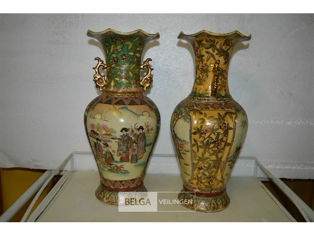 2x chinese vaas satsuma h=45cm - afbeelding 1 van  5