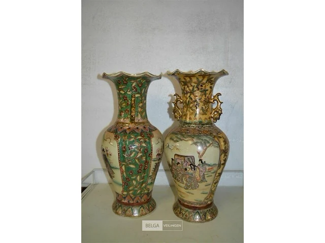 2x chinese vaas satsuma h=45cm - afbeelding 3 van  5