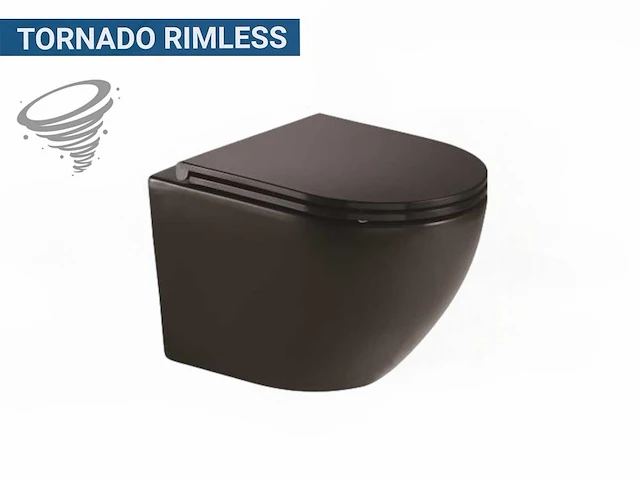 2x design mat zwart wc pot - afbeelding 1 van  4