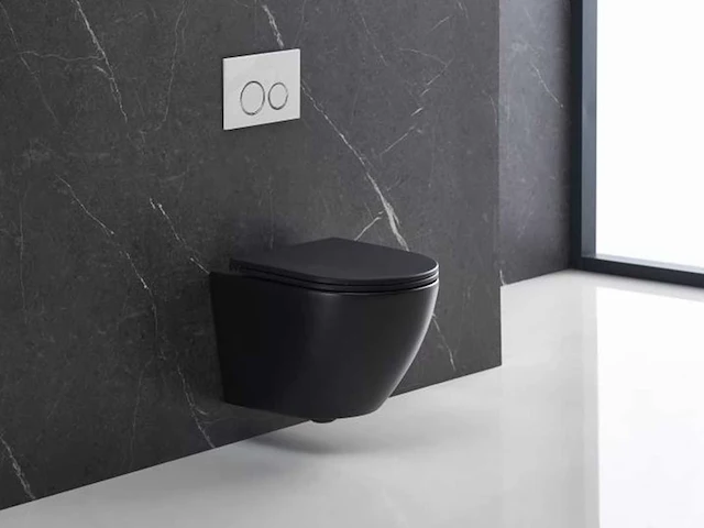 2x design mat zwart wc pot - afbeelding 2 van  4