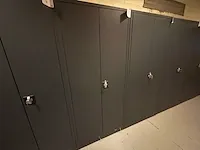 2x donkergrijze metalen 2-deurskast