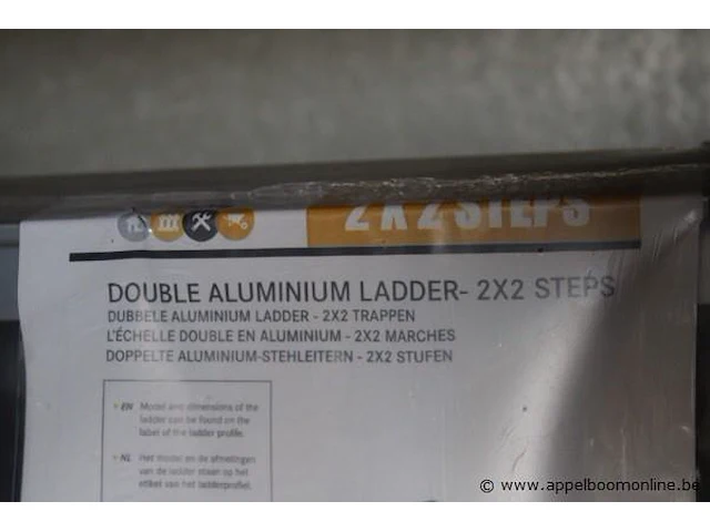 2x dubbele aluminium ladder - afbeelding 2 van  2