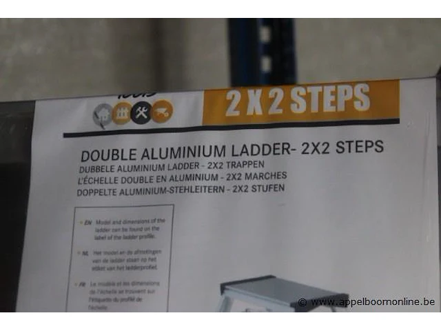 2x dubbele aluminium ladder - afbeelding 2 van  2