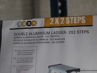 2x dubbele aluminium ladder - afbeelding 2 van  2