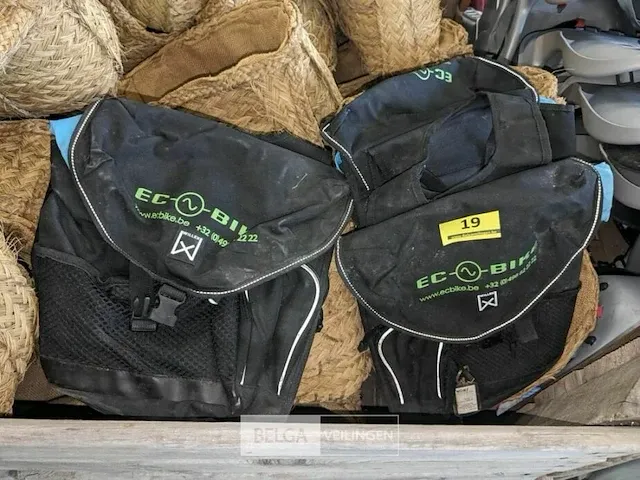 2x dubbele fietstas kunststof zwart (gebruikt) - afbeelding 1 van  1