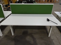 2x dubbelzijdige bureautafel met akoestisch scherm - afbeelding 3 van  4