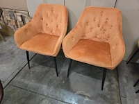 2x eetkamerstoel anna orange velvet
