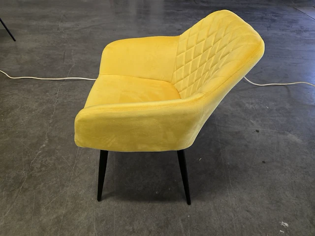 2x eetkamerstoel anns yellow velvet - afbeelding 2 van  6