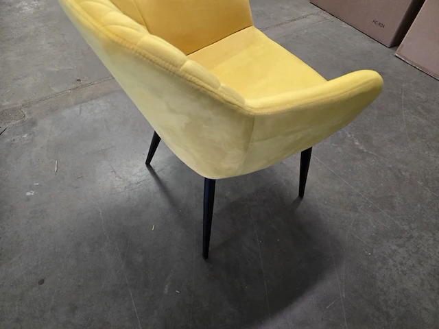 2x eetkamerstoel anns yellow velvet - afbeelding 4 van  6