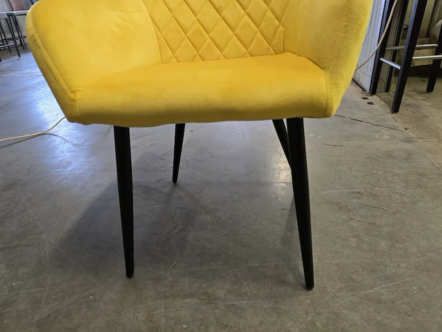 2x eetkamerstoel anns yellow velvet - afbeelding 5 van  6