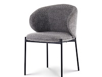 2x eetkamerstoel grey bouclé - afbeelding 1 van  5