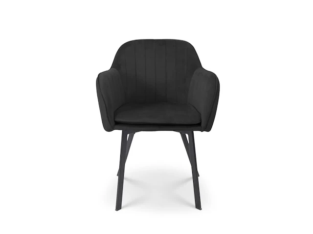 2x eetkamerstoel kuip black velvet - afbeelding 2 van  5