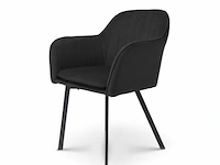 2x eetkamerstoel kuip black velvet - afbeelding 1 van  5