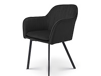 2x eetkamerstoel kuip black velvet - afbeelding 1 van  5