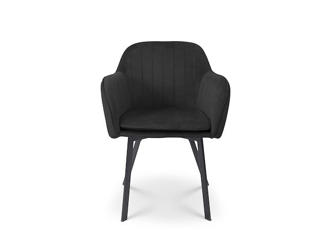 2x eetkamerstoel kuip black velvet - afbeelding 2 van  5