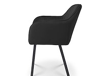 2x eetkamerstoel kuip black velvet - afbeelding 3 van  5