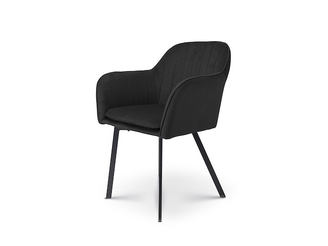 2x eetkamerstoel kuip black velvet - afbeelding 1 van  5