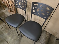 2x eetkamerstoel metal black met pu zitkussen - afbeelding 2 van  3