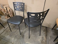 2x eetkamerstoel metal black met pu zitkussen - afbeelding 3 van  3