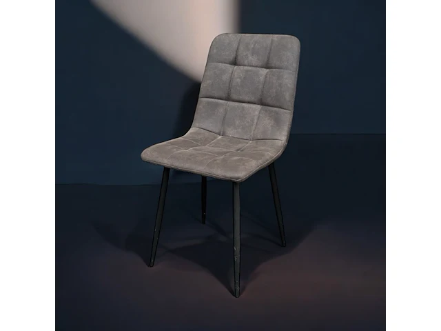 2x eetkamerstoel microfiber antraciet - afbeelding 1 van  1