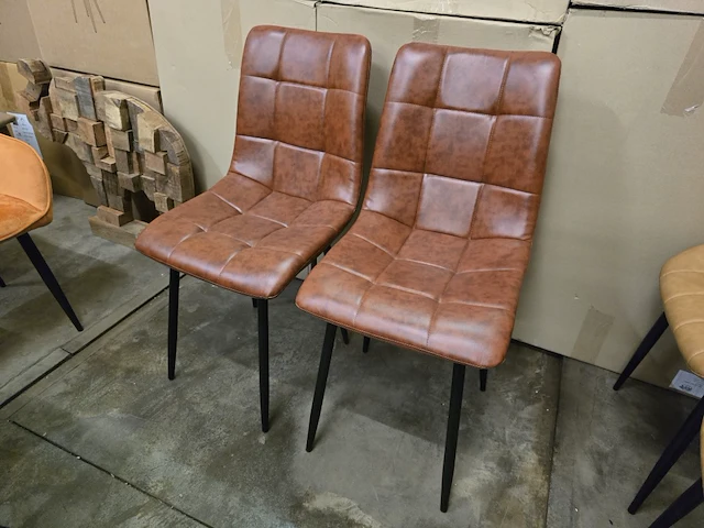 2x eetkamerstoel nevada winebrown pu - afbeelding 1 van  7