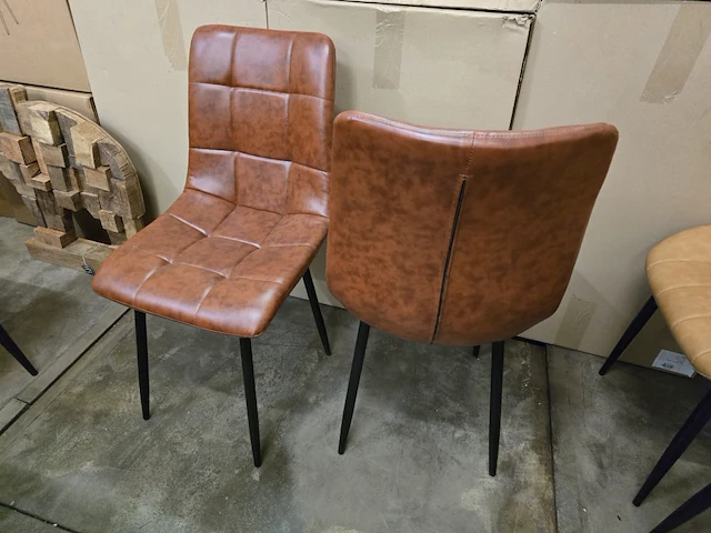 2x eetkamerstoel nevada winebrown pu - afbeelding 7 van  7