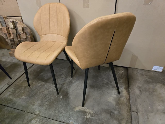 2x eetkamerstoel phoenix camel pu - afbeelding 3 van  3