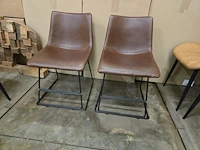 2x eetkamerstoel york brown pu - afbeelding 1 van  3