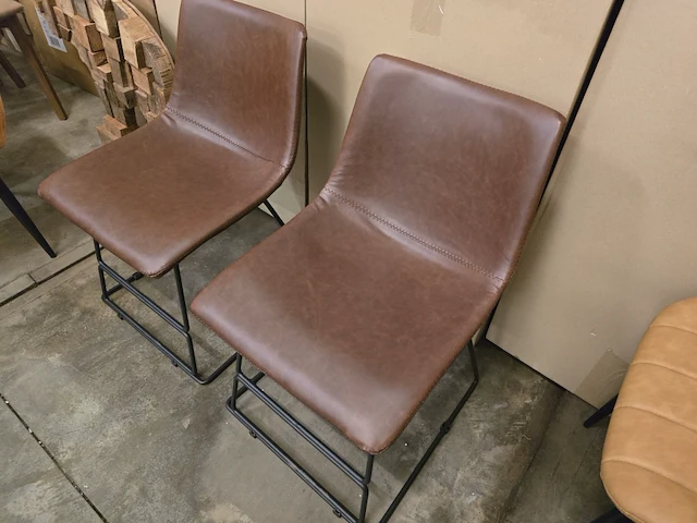 2x eetkamerstoel york brown pu - afbeelding 2 van  3