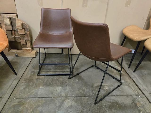 2x eetkamerstoel york brown pu - afbeelding 3 van  3