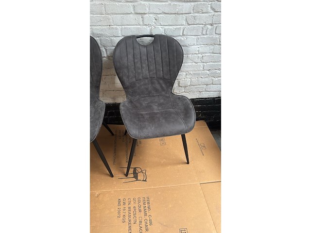 2x eetkamertsoel antraciet microfiber - afbeelding 1 van  1