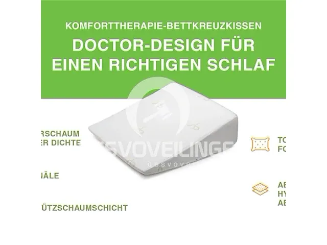 2x ergonomisch traagschuim wigkussen - afbeelding 1 van  6