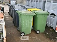 2x gebruikte mobiele plastiek afvalcontainer 61x58x108 - afbeelding 2 van  2