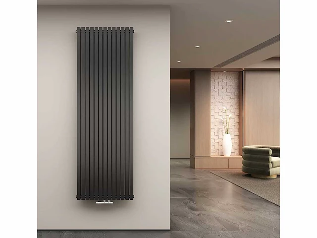 2x h1800xb500 dubbele design radiator vero mat zwart - afbeelding 1 van  2