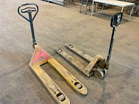 2x hand hydraulische palletwagen - afbeelding 4 van  5