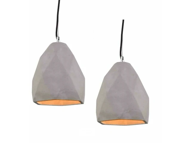 2x hanglamp dl cement kleur - afbeelding 1 van  4