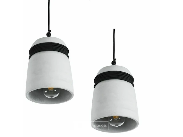 2x hanglamp dl cement kleur - afbeelding 1 van  5