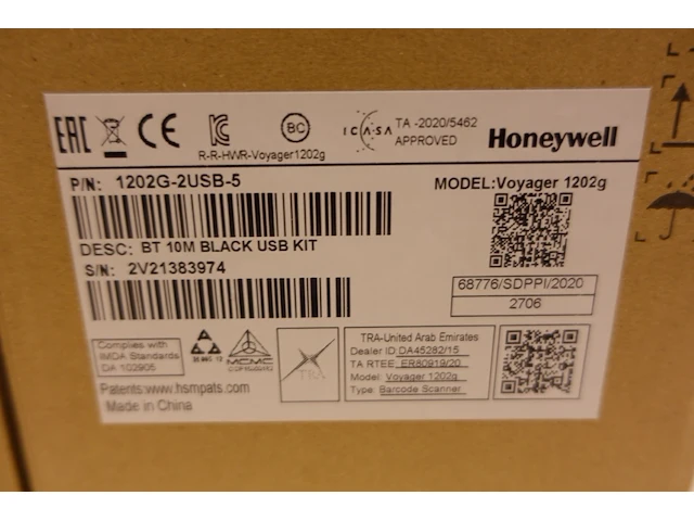 2x honeywell voyager 1202g usb 1d barcode scanner, ongebruikt in doos - afbeelding 3 van  3