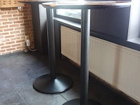 2x houten bartafel vv metalen poot - afbeelding 3 van  3