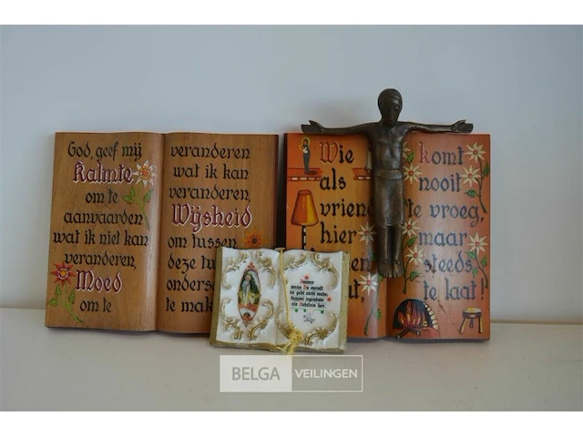 2x houten boek met spreuk en porselijnen boek met spreuk - afbeelding 1 van  5
