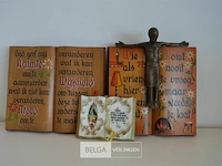 2x houten boek met spreuk en porselijnen boek met spreuk - afbeelding 1 van  5