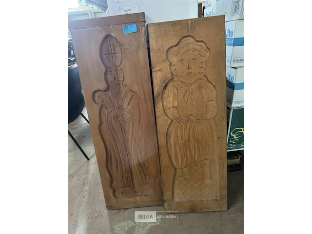 2x houten grote bakvormen voor speculaas - afbeelding 1 van  4
