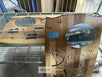 2x houten kapstok met spiegeltje - afbeelding 3 van  4