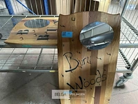 2x houten kapstok met spiegeltje - afbeelding 4 van  4