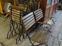 2x houten kast + 7 metalen/houten stoelen - afbeelding 3 van  3