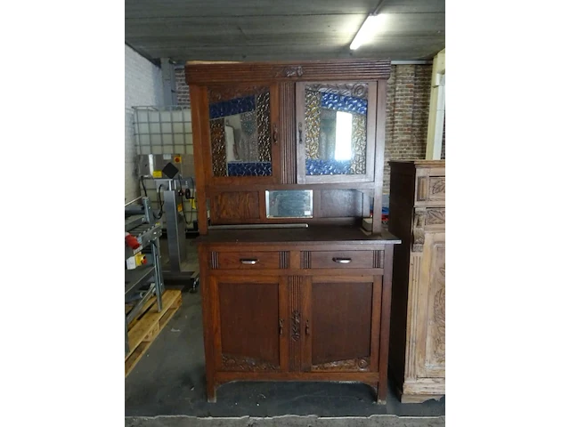 2x houten kast + metalen tafel - afbeelding 2 van  3