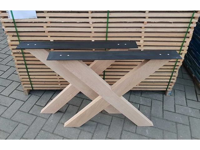 2x houten kruisonderstel - afbeelding 1 van  3