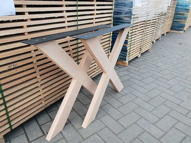 2x houten kruisonderstel - afbeelding 3 van  3