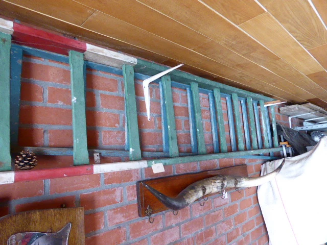 2x houten ladder - afbeelding 2 van  2